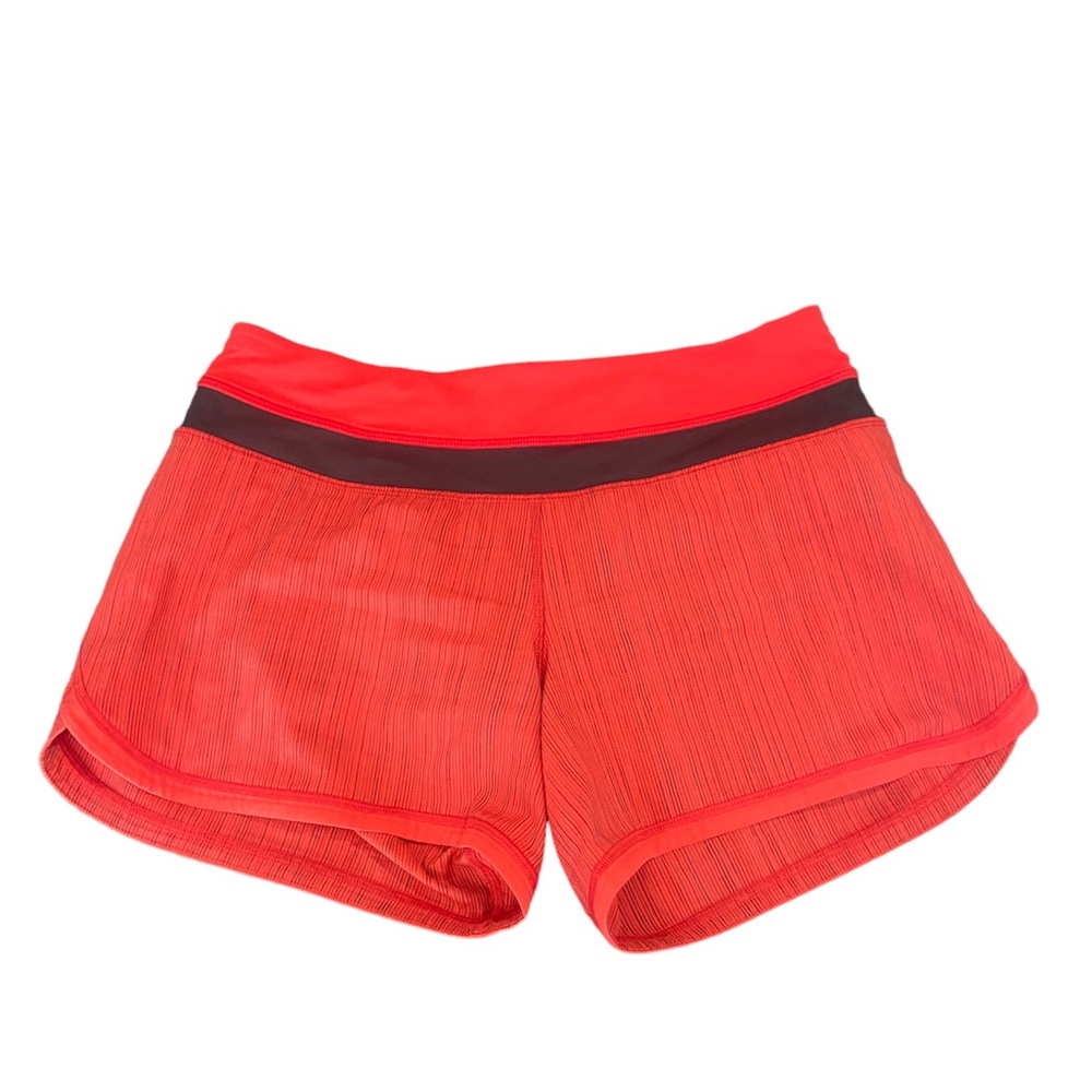 Lululemon size 6 black & red shorts, excellent condition